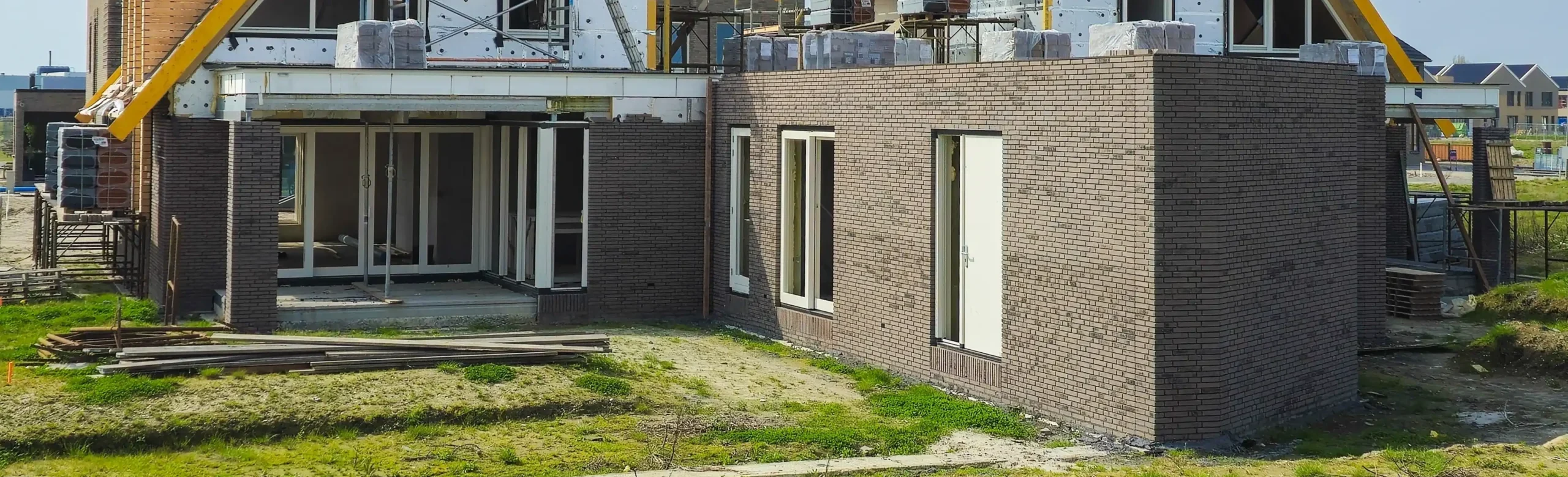 Bouwtekening uitbouw in aanbouw